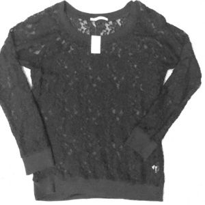 Black long sleeved lace top